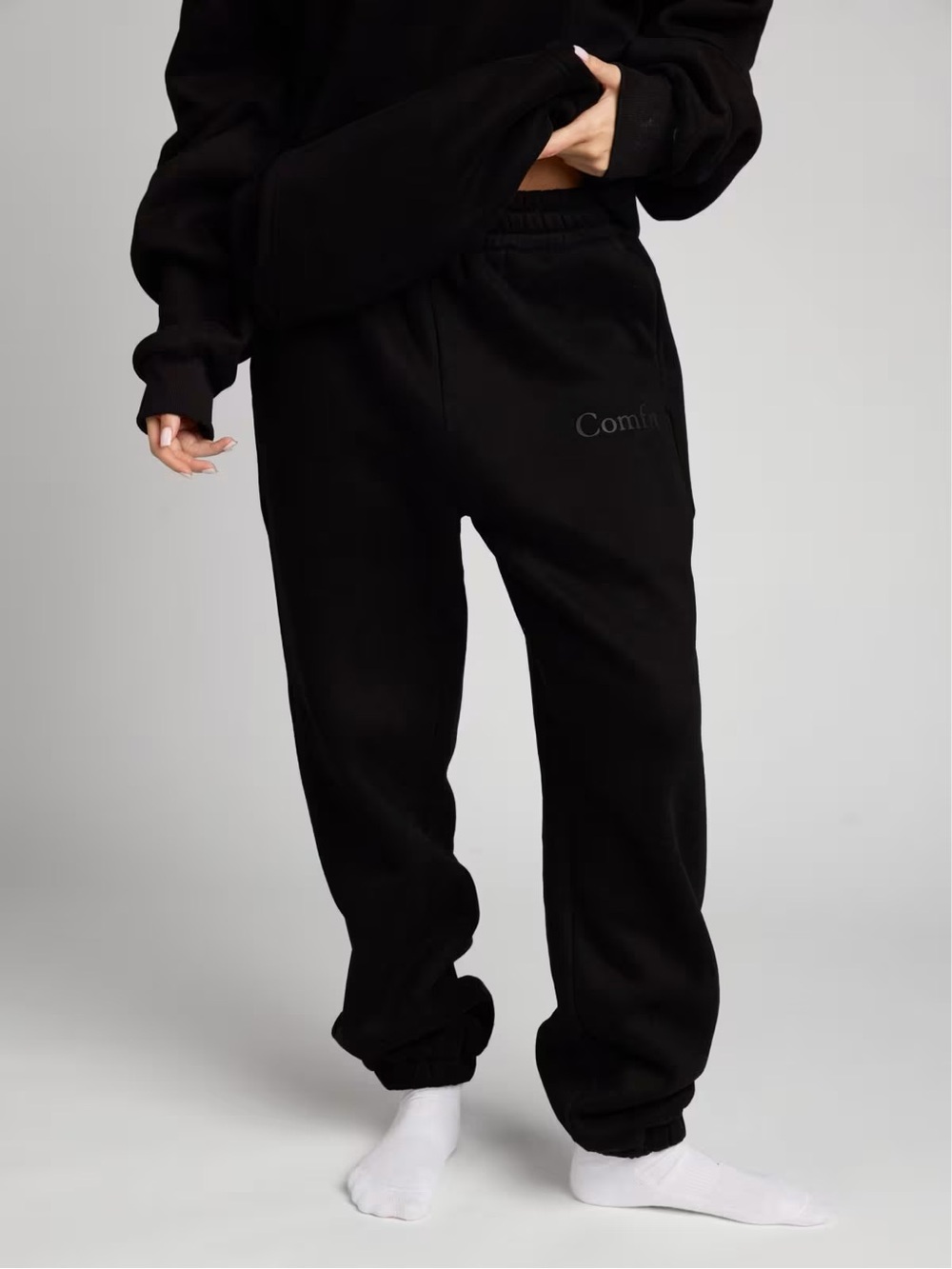 Comfrt Minimalist Sweatpants Joggers Obsidian Black Large L